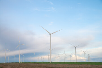 Australian Sustainable Electricity Wind Farm in remote countryside, Murra Warra, Victoria