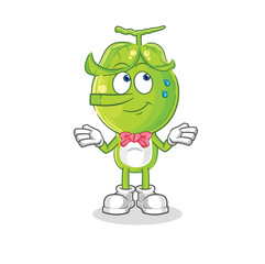 pea head lie like Pinocchio character. cartoon mascot vector