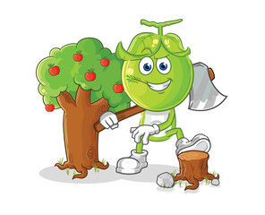 pea head Carpenter illustration. character vector
