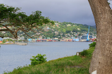 view of the city of Castries in Saint Lucia