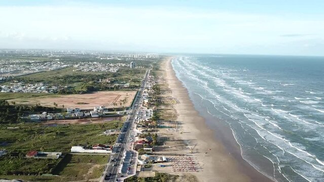 Aerial image of the northeast region of Brazil Sergipe Perfect beach