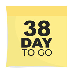 Day to go sign label vector art illustration with fantastic font and nice yellow black color, Number of days left counter.