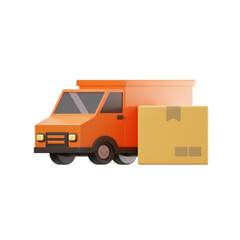 3d illustration of delivery truck icon 