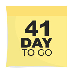 Day to go sign label vector art illustration with fantastic font and nice yellow black color, Number of days left counter.