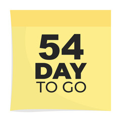 Day to go sign label vector art illustration with fantastic font and nice yellow black color, Number of days left counter.
