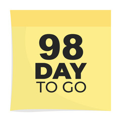 Day to go sign label vector art illustration with fantastic font and nice yellow black color, Number of days left counter.