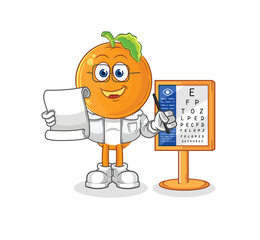 Obraz premium orange head oculist cartoon. cartoon mascot vector