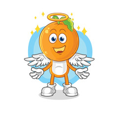 orange head angel with wings vector. cartoon character