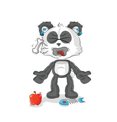 panda burp mascot. cartoon vector