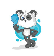 panda young boy character cartoon