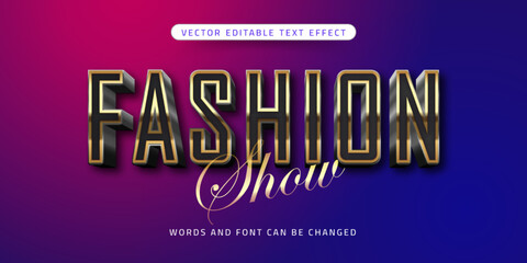 Fashion show text 3d style editable text effect