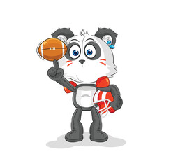 Fototapeta premium panda playing rugby character. cartoon mascot vector