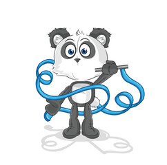 panda Rhythmic Gymnastics mascot. cartoon vector