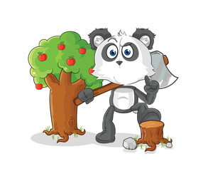 panda Carpenter illustration. character vector