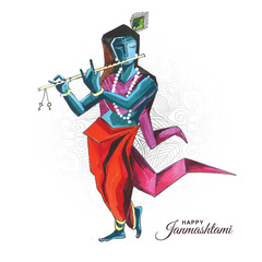Lord shree krishna janmashtami festival holiday card background