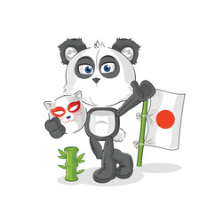 panda japanese fox character. cartoon mascot