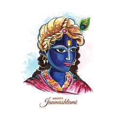 Lord shree krishna janmashtami festival holiday card background