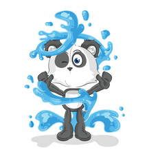 panda fresh with water mascot. cartoon vector