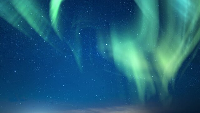 Aurora Green Night Stars Loop 24mm North Sky 4K