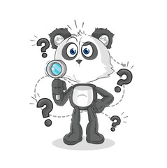 panda searching illustration. character vector