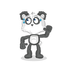 panda eavesdropping vector. cartoon character