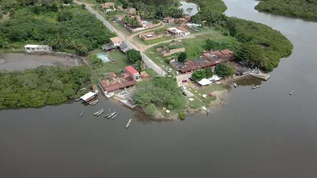 Wide view on open and green field in northeastern Brazil in Sergipe city Nossa Senhora do Socorro