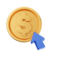 Obraz premium Money dollar gold icon 3d illustration render cartoon style
