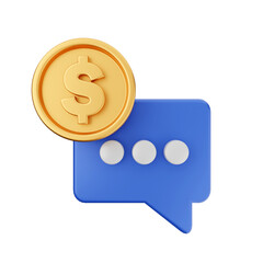 Money dollar gold icon 3d illustration render cartoon style