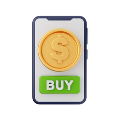 Money dollar gold icon 3d illustration render cartoon style