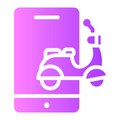 motorcycle delivery gradient icon