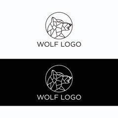 Wolf logo design icon template
