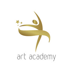 Creative art academy logo design vector