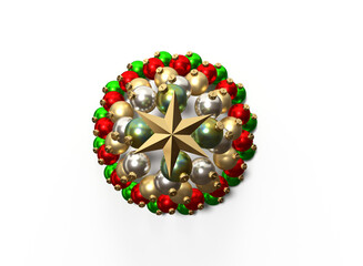 Árbol de navidad de esferas visto de arriba