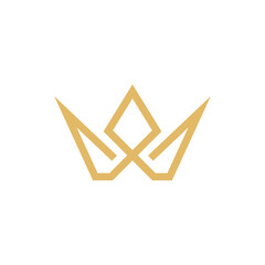 Crown concept logo vector graphic abstract template