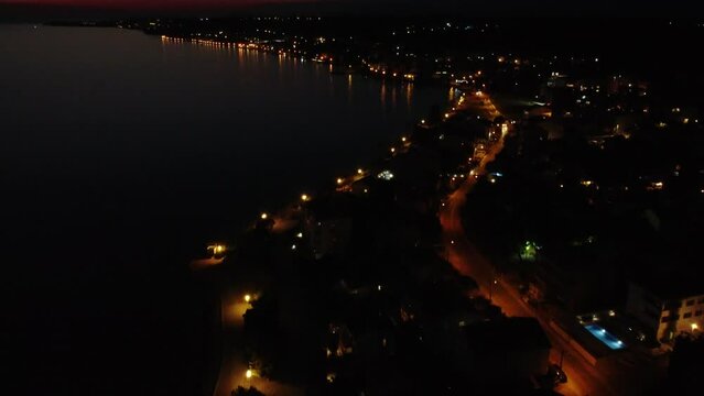 A sunset view of the city of Zadar, Zara in Croatia