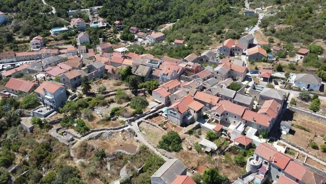 Wide view of small town in Croatia