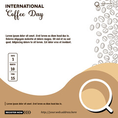 International Coffee Day, Suitable for greeting card, poster and banner background.
