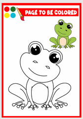 coloring book for kids. frog