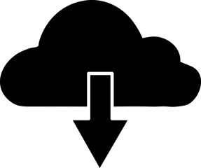 cloud download line icon illustration on white background..eps