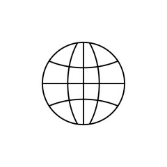 World, Earth, Global Thin Line Icon Vector Illustration Logo Template. Suitable For Many Purposes.