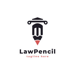Justice Law Firm Pencil Pillar Column Logo Design Inspiration