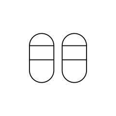 Sandal, Footwear, Slipper, Flip-Flop Thin Line Icon Vector Illustration Logo Template. Suitable For Many Purposes.