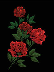 color rose flower vector design editable