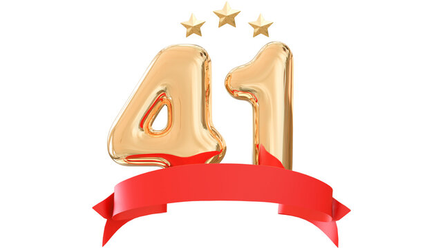 41 years anniversary number gold