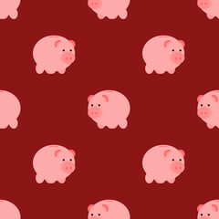 Seamless piggy bank pattern