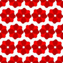 Seamless geometric red flower pattern