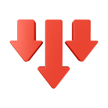 Increase and decrease money dollar yen euro arrow 3d icon illustration