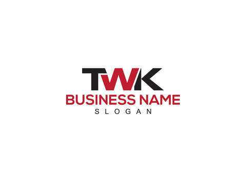 Colorful TWK Logo Icon, Letter TW t w k Logo Image Vector Art With Premium Three Letter Design For Business