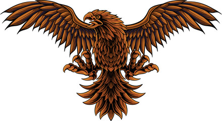 classic style eagle vector design, color editable