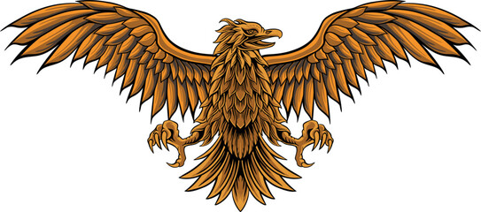 classic style eagle vector design, color editable